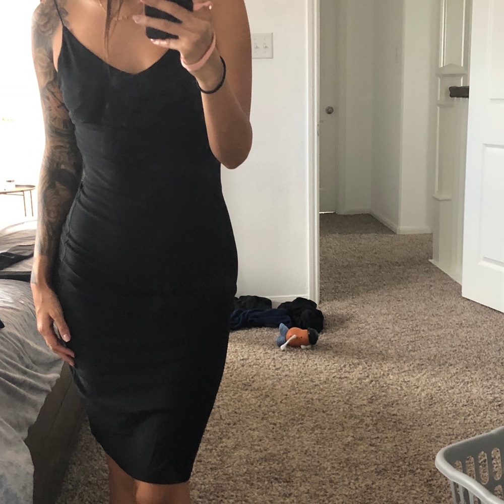 Black midi dress